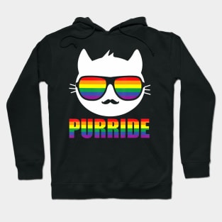 Purride Cat LGBTQ Flag Gay Pride Month Proud LGBT Hoodie